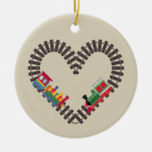 Valentinstag Eisenbahn Herz Keramik Ornament (Vorne)