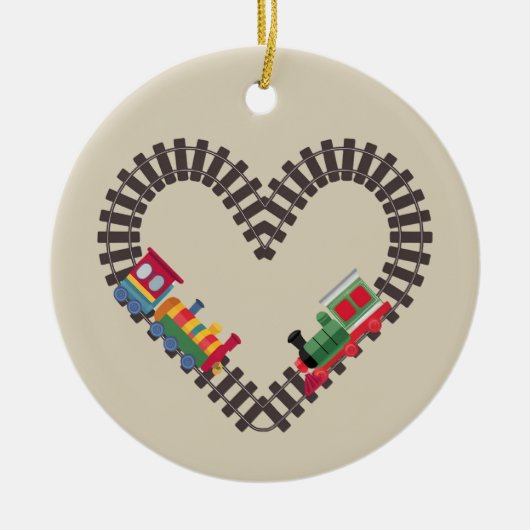 Valentinstag Eisenbahn Herz Keramik Ornament (Vorne)