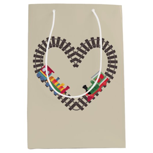 Valentinstag Eisenbahn Herz Mittlere Geschenktüte (Vorderseite)