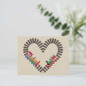 Valentinstag Eisenbahn Herz Postkarte (Stehend Vorderseite)