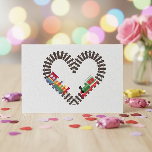 Valentinstag Eisenbahn Herz Postkarte