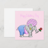 Valentinstag-Elefant Feiertagskarte (Vorne/Hinten)