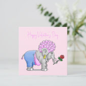 Valentinstag-Elefant Feiertagskarte (Stehend Vorderseite)