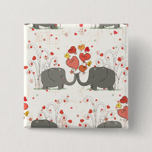 Valentinstag-Elefanten Button