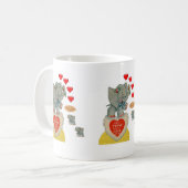 Valentinstag Elefanten-Tasse Kaffeetasse (Vorderseite Links)