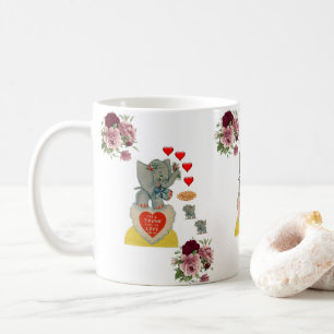 Valentinstag Elefantenflorale Tasse