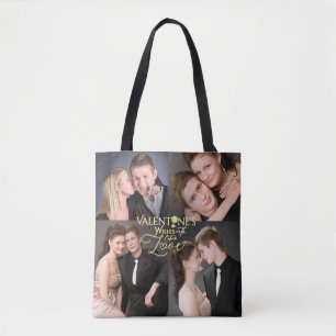 Valentinstag Elegante Gold-Foto-Collage Tasche