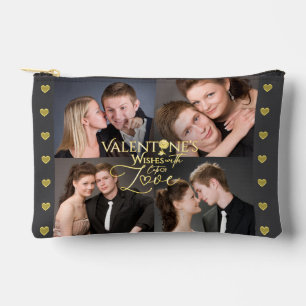Valentinstag Elegante Gold-Foto-Collage  Zubehörtasche