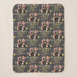 Valentinstag Elegante Gold-Fotocollage Sherpadecke