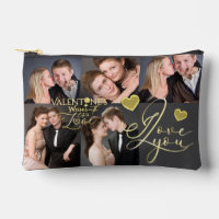 Valentinstag Elegante Gold-Fotocollage 