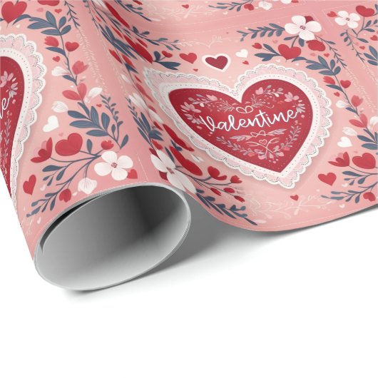 Valentinstag Elegante Romantische Hübsche Liebe Geschenkpapier (Rolleneckpunkt)
