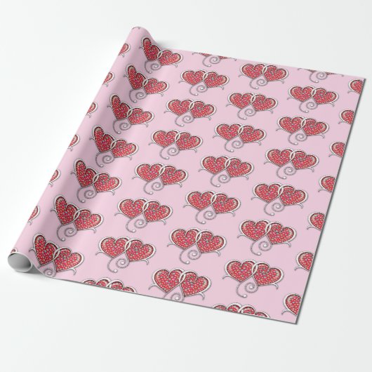 Valentinstag Elegantes Design mit ineinander versc Geschenkpapier (Ungerollt)