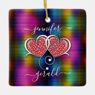 Valentinstag Elegantes Design mit ineinander versc Keramikornament