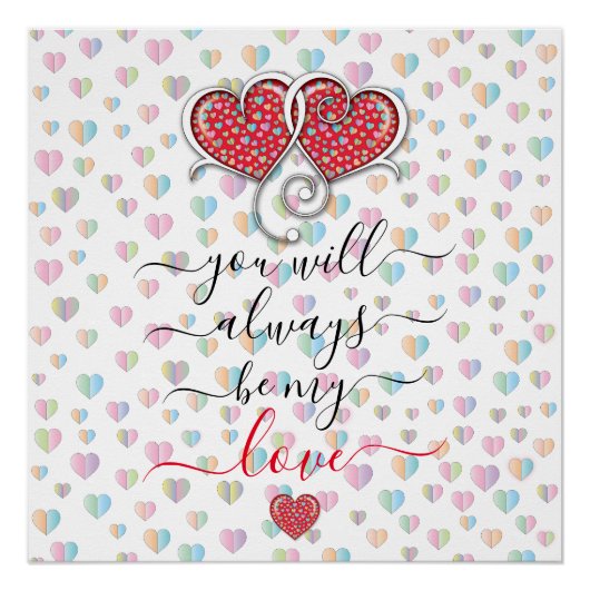 Valentinstag Elegantes Design mit ineinander versc Poster (Vorderseite)