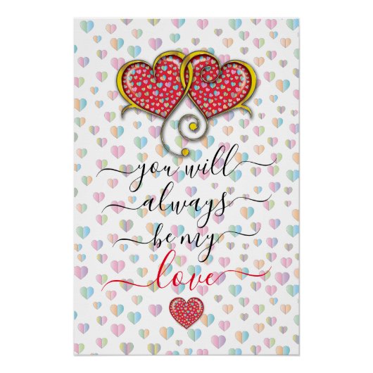 Valentinstag Elegantes Design mit ineinander versc Poster (Vorderseite)