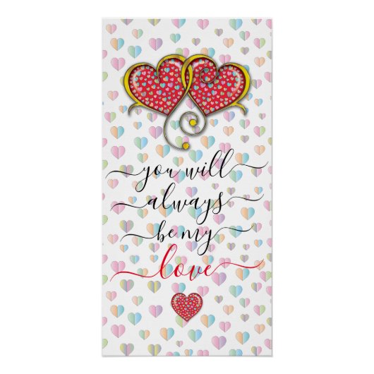 Valentinstag Elegantes Design mit ineinander versc Poster (Vorderseite)