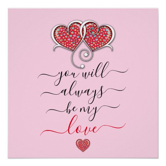 Valentinstag Elegantes Design mit verschlungenen H Poster (Vorderseite)
