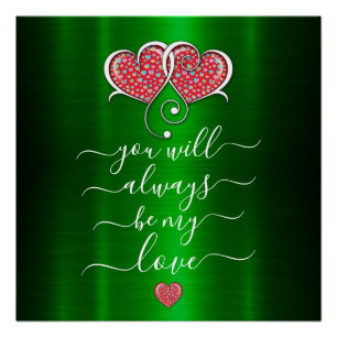Valentinstag Elegantes ineinander verschlungenes H Poster
