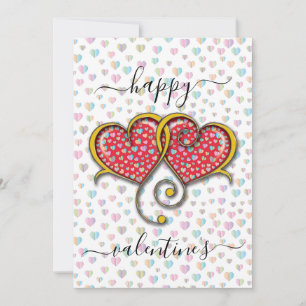 Valentinstag Elegantes ineinandergreifendes Herzde Feiertagskarte