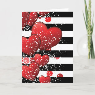 Valentinstag elegisch gestreift feiertagskarte