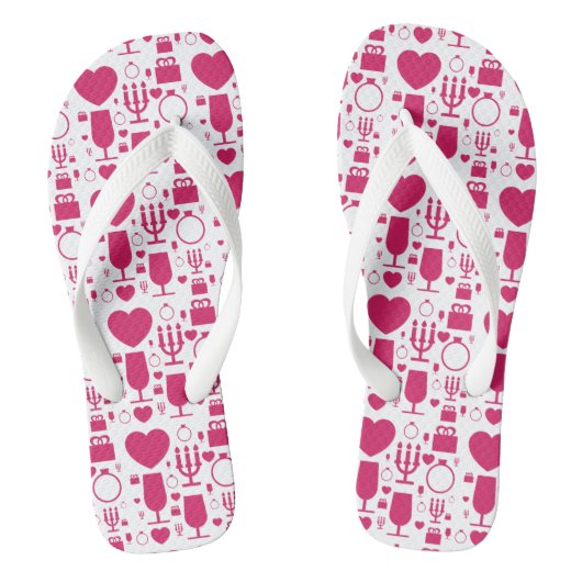 Valentinstag-Elemente Muster Badesandalen (Fußbett)