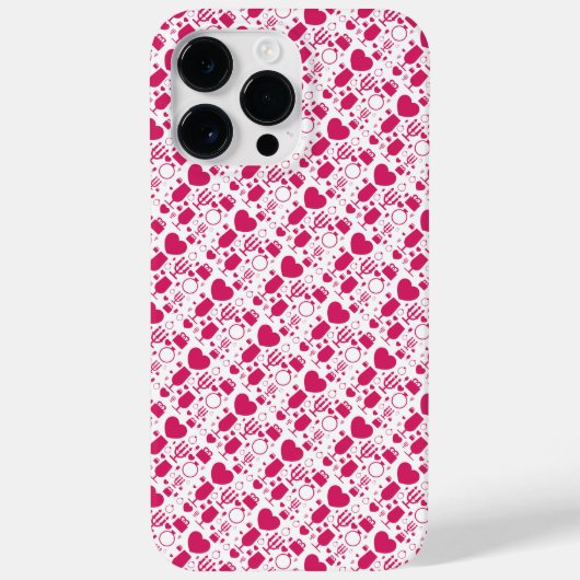 Valentinstag-Elemente Muster Case-Mate iPhone Hülle (Rückseite)