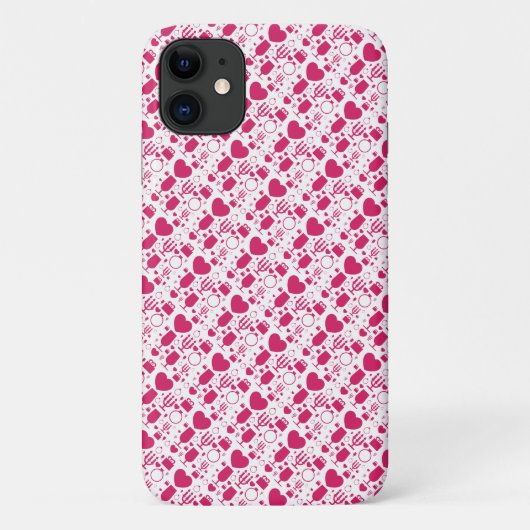 Valentinstag-Elemente Muster Case-Mate iPhone Hülle (Rückseite)