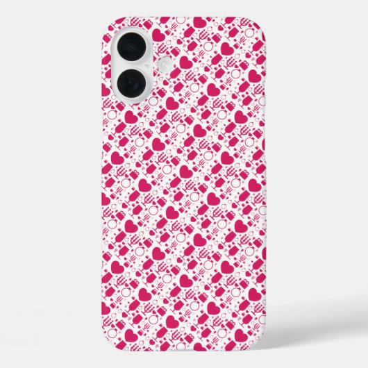 Valentinstag-Elemente Muster Case-Mate iPhone Hülle (Rückseite)