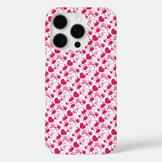 Valentinstag-Elemente Muster Case-Mate iPhone Hülle (Rückseite)