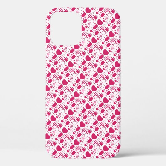 Valentinstag-Elemente Muster Case-Mate iPhone Hülle (Rückseite)