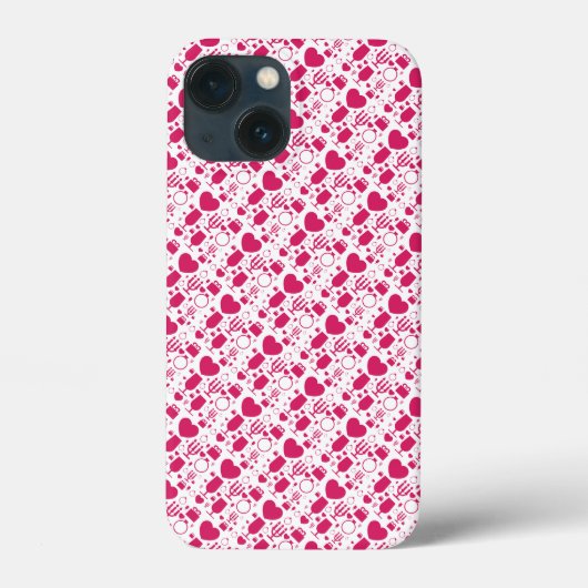 Valentinstag-Elemente Muster Case-Mate iPhone Hülle (Rückseite)