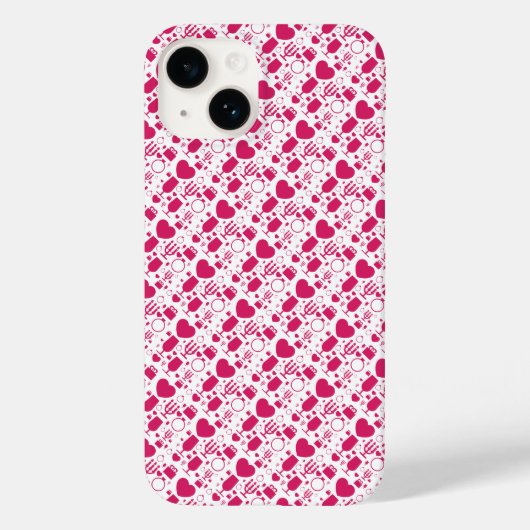 Valentinstag-Elemente Muster Case-Mate iPhone Hülle (Rückseite)