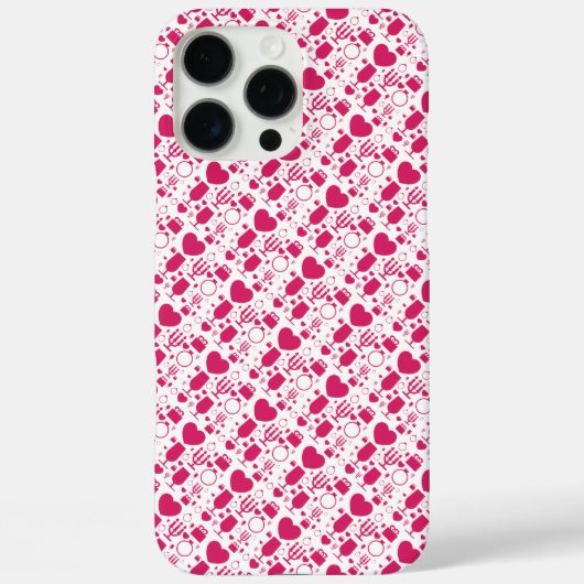 Valentinstag-Elemente Muster Case-Mate iPhone Hülle (Rückseite)