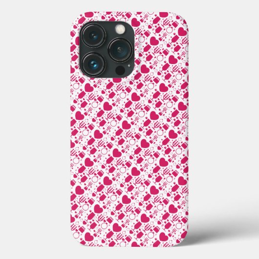 Valentinstag-Elemente Muster Case-Mate iPhone Hülle (Rückseite)