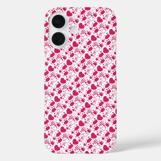 Valentinstag-Elemente Muster Case-Mate iPhone Hülle (Rückseite)