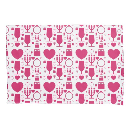 Valentinstag-Elemente Muster Kissenbezug (Vorderseite-Links)