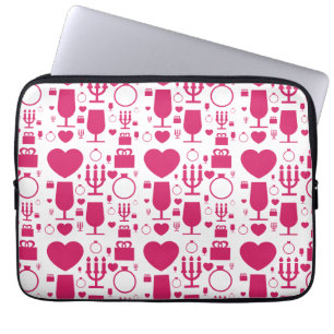 Valentinstag-Elemente Muster Laptopschutzhülle
