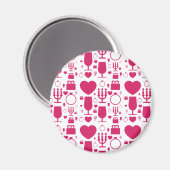 Valentinstag-Elemente Muster Magnet (Vorderseite/Rückseite)