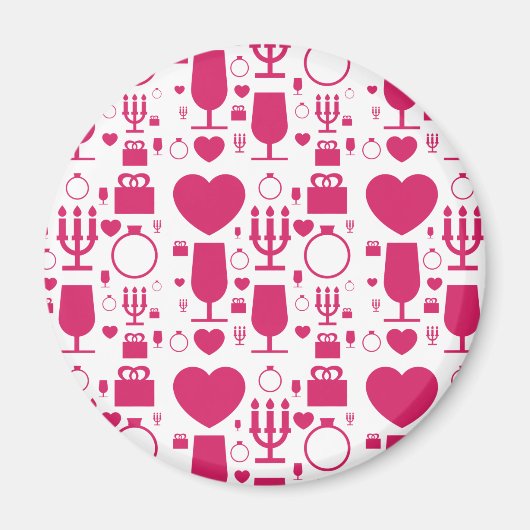 Valentinstag-Elemente Muster Magnet (Vorne)