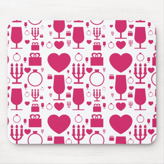 Valentinstag-Elemente Muster Mousepad (Vorne)
