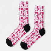 Valentinstag-Elemente Muster Socken (Linkes Detail)