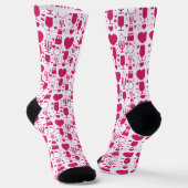 Valentinstag-Elemente Muster Socken (Gewinkelt)