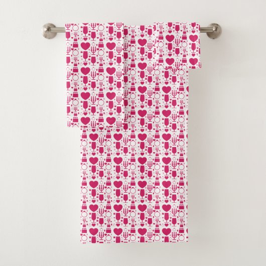 Valentinstag-Elementmuster Badhandtuch Set (Insitu)