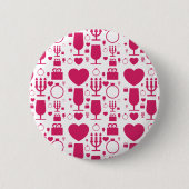 Valentinstag-Elementmuster Button (Vorderseite)