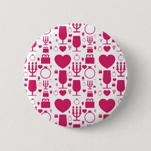 Valentinstag-Elementmuster Button (Vorderseite)