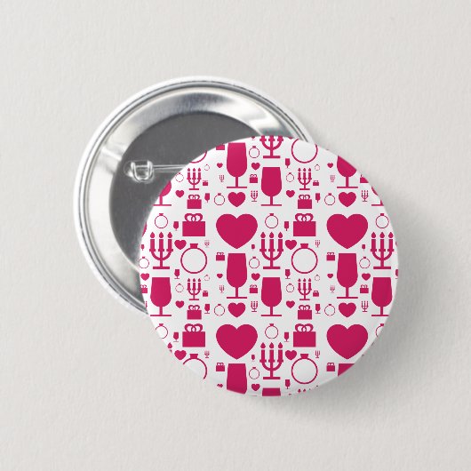 Valentinstag-Elementmuster Button (Vorne & Hinten)