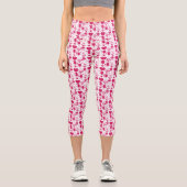 Valentinstag-Elementmuster Capri Leggings (Vorderseite)