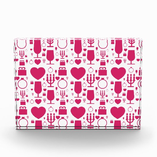 Valentinstag-Elementmuster Fotoblock (Vorderseite)