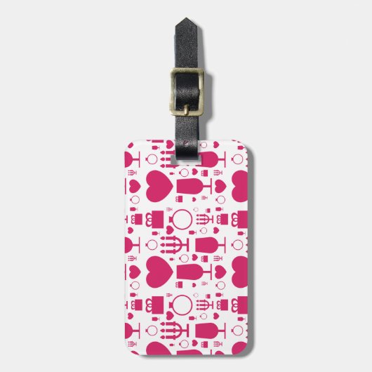 Valentinstag-Elementmuster Gepäckanhänger (Vorderseite vertikal)
