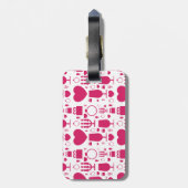 Valentinstag-Elementmuster Gepäckanhänger (Rückseite vertikal)